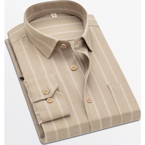 Beige Shirts for men Korean clothing undefined harajuku Stripe shirt Dress shirt Men clothing chemise shirt check Business