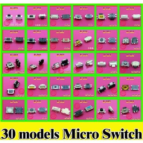 ChengHaoRan Sample package 30models 150pcs Turtle Touch switch Phone micro switch button switch 2*4*3.5 3*6*3.5 3*4*2