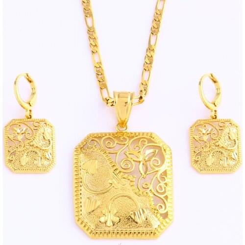 Fansheng Dubai Golden Ladies Jewelry Set Saudi Arabia Middle East Africa Wedding Gifts Copper Jewelry Hollow