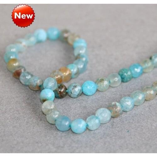 8mm Faceted New Multicolor Natural Onyx Beads Round Stripe DIY Loose Stone For Necklace Bracelet 15inch Jewelry Making Design