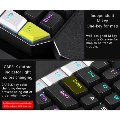 K109 Cool Gaming Gaming Keyboard, One-Hand Mechanical Keyboard for PUG Mobile Games, Left Keyboard, PC Laptop