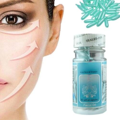 90pcs/bottle Vitamin E Capsules Aloe Moisturizing Freckle Removing Whitening Cream VE Freckle Capsule