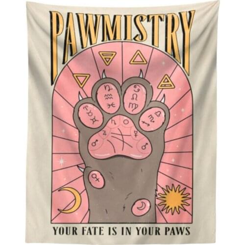 Cat Paws Tapestry Witchcraft Tarot Tapestry Bohemian Style Decoration Home Decor