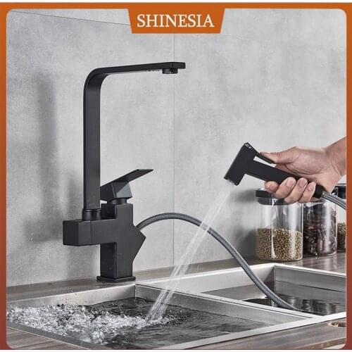 Brushed Nickle Kitchen Faucet Pull Out Sprayer Tap Sink Faucet 360 Rotation Kitchen Faucet Hot and Cold Water Mixer Crane