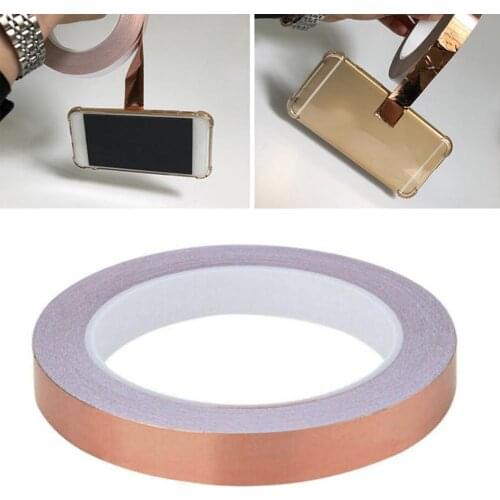 20 Meters Single Side Conductive Copper Foil Tape Strip 5mm Shielding EMI Tape 20mm Adhesive 10mm Heat Resist H3D4