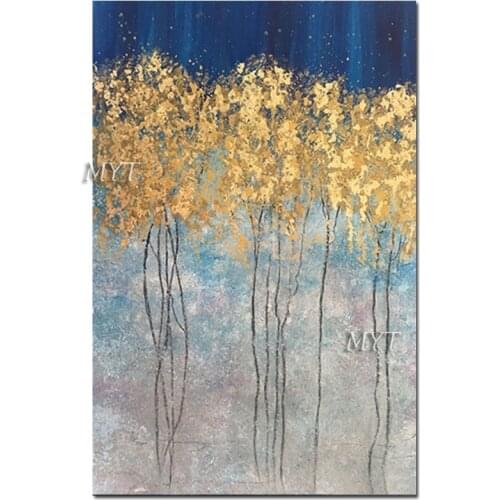 Textured Golden Acrylic Paintings High Quality Palette Knife Handmade Oil Painting Abstract Design Cheap Wall Art On Canvas