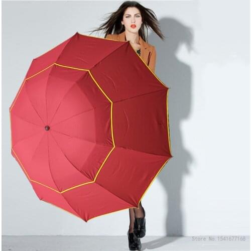 Mens and womens foldable double-layer umbrellas windproof portable extra large umbrellas automatic manual commercial travel