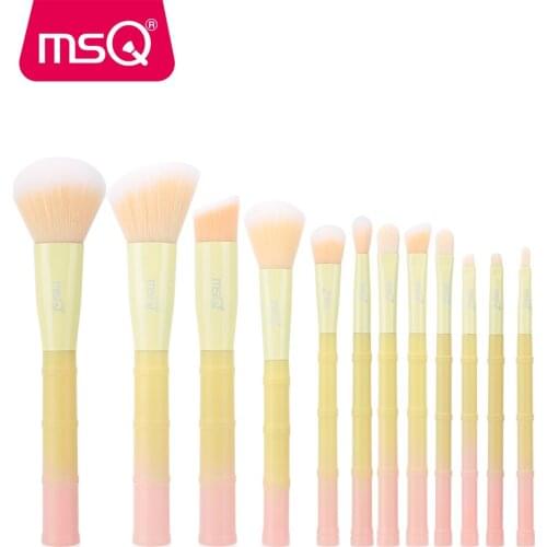 MSQ 12pcs Pro Makeup Brushes Set Eye Shadow Foundation Powder Eyeliner Eyelash Lip Make Up Brush Cosmetic Beauty Tools Hot