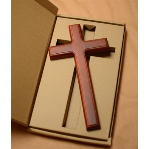 32cm Wooden Pendant Jesus Cross Craft Decor Wall Mounted Hanging Ornament Wall Decoration For Home Decor