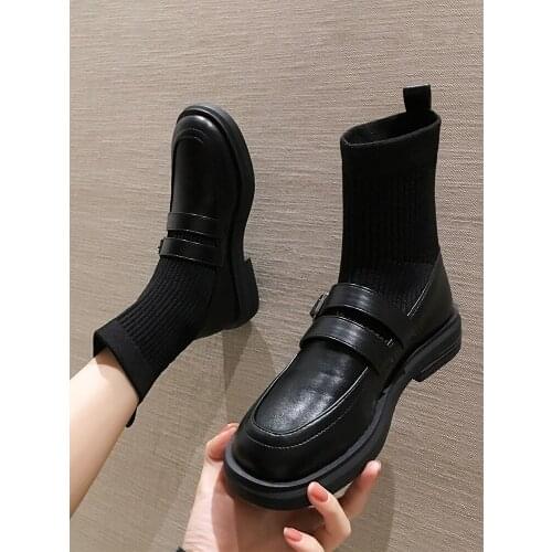 Socks Boots Small Short Boots 2020 New British Socks Single Boots Martin Boots Plus Velvet Stretch Socks Boots