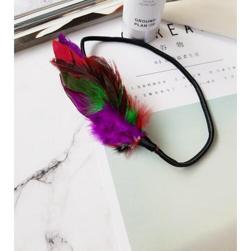 New Fashion Colorful Feather Hairbands Women Head Feather Jewelry Elastic Hair Accessories Headdress Party Gift Wholesale