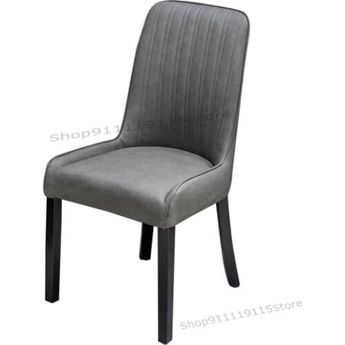 Solid Wood Dining Chair Household Modern Simple Back Leather Chair Living Room Hotel Dining Room Table Stool Nordic Chair