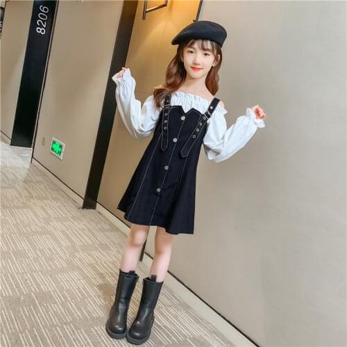 Girls' Strap Dress 2021 Spring New Childrens Two Piece Suit Baby Girl Clothes Girls Clothing Set