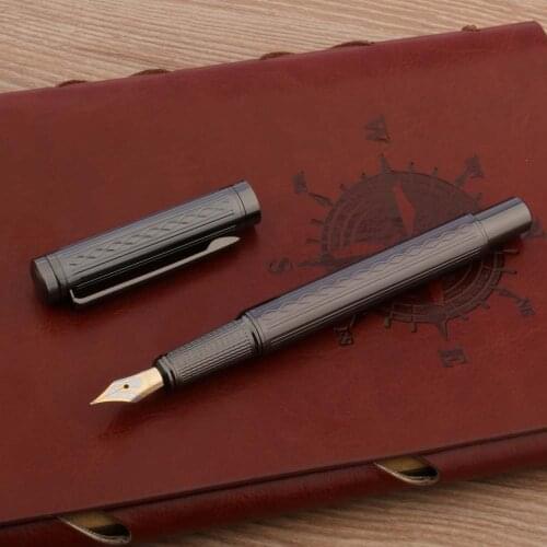 High quality Brand Metal WINGSUNG Fountain Pen wave Gun gray Luxury 0.5MM nib Office school supplies Ink Pens For Writing new