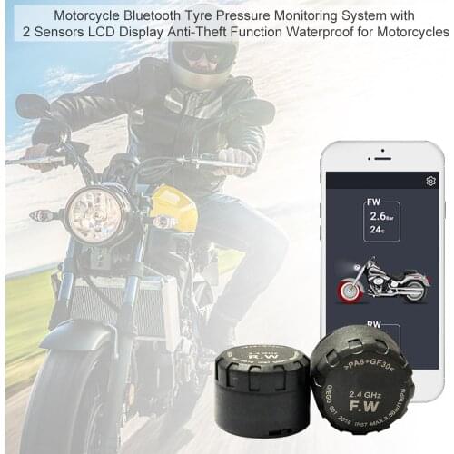 3V Motorcycle Tire Pressure Alarm Monitor System Waterproof Phone Bluetooth Connection For Motorcycle Security Alarm Systems