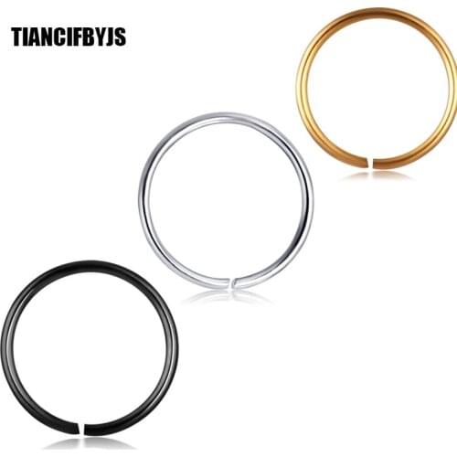 TIANCIFBYJS Stainless Hoop Nose Ring And Stud Cartilage Hoop Septum Tragus Piercing Earring Body Jewelry 20G Mix 100pcs 6/8/10mm