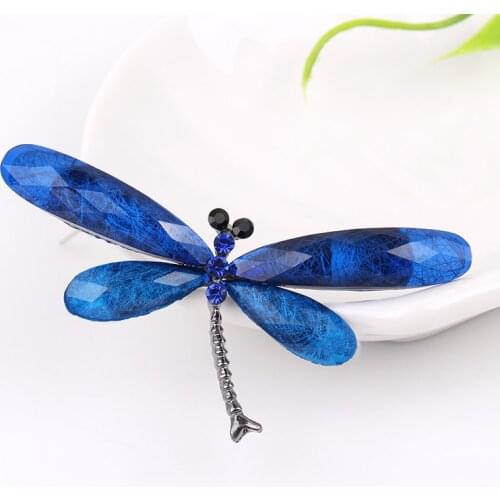 TODOX Brand New Brooches Elegant Crystal Rhinestones Acrylic dragonfly Pins lovely cute insect button stunning women man Gifts