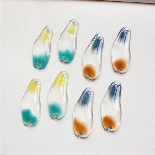 Spring style 30pcs/lot two holes geometry irregular shaped resin beads diy jewelry earring/bracelet pendants accessory