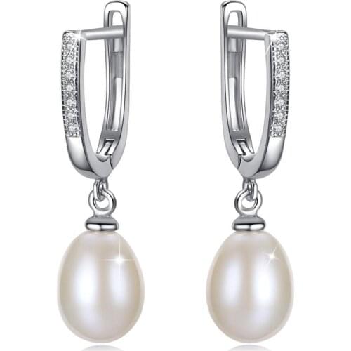 ANNA QUEEN Wholesale Pearl Earrings 925 Sterling Dangle Drop Earrings Gift Idea for Women PEW0044