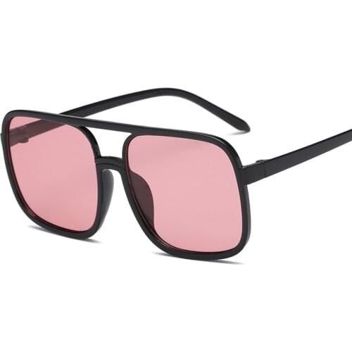 2021 Women Oversized Aviation Square Sunglasses Women Diamond New Fashion Brand Designer Black Red Female Sun Glasses
