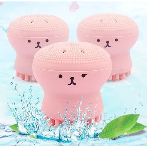 1PCS Silicone Small Octopus Facial Cleansing Brushes Remover Skin Oil Dead Skin Acne Pores Cleaning Washing Brush Massager