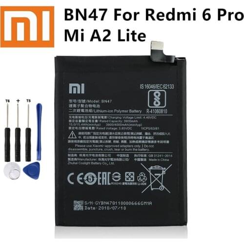 100% Orginal Xiao mi BN47 4000mAh Battery For Xiaomi Redmi 6 Pro / Mi A2 Lite High Quality Phone Replacement Batteries