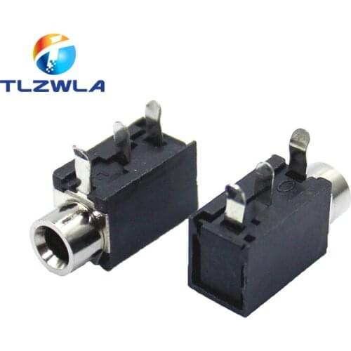 100Pcs PCB Mount PJ-316 3.5mm Female Jack 3 Pin Socket Headphone Jack Audio Video Terminals Connector DIP-3 PJ316 3.5 mm Black