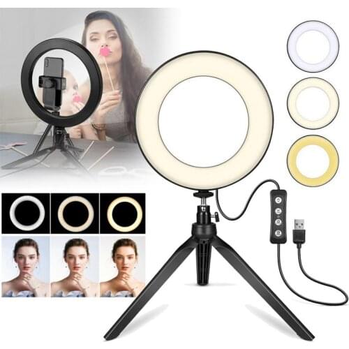 2020 Hot Sell LED Selfie Ring Light Dimmable LED Ring Lamp Photo Video Camera Phone Light Ringlight For Live YouTube Fill Light
