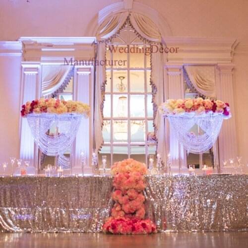 2022 New Wedding flower vase Table Centerpiece acrylic Flower Stand Wedding Centerpiece Party Decoration 80cm Tall