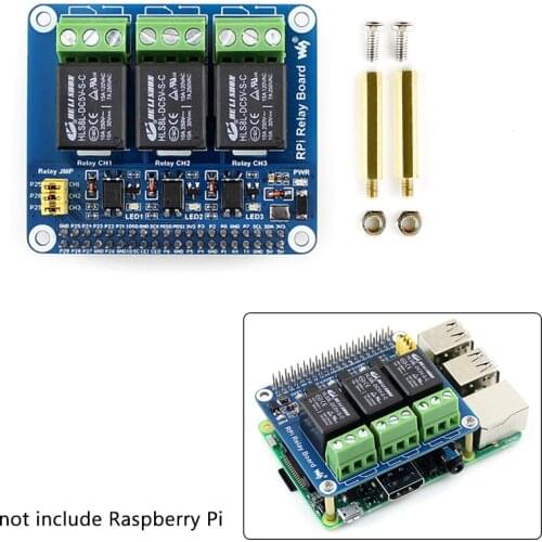 3 Channel Relay Expansion Board for Raspberry Pi 4B/3B+/3B Strong Electricity 3 Way Relay Controls Module for Smart Home