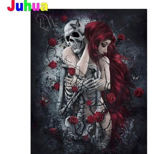 Skull Beauty 5d Diy diamond painting full Round/Square drill Skeleton mosaic diamond embroidery gift diamond home decor