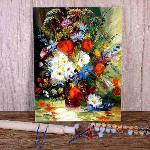 Flower Bouquet DIY Paint By Numbers Kit Acrylic Paints 50*70 Picture By Numbers Photo Wall Paintings Kids Handiwork