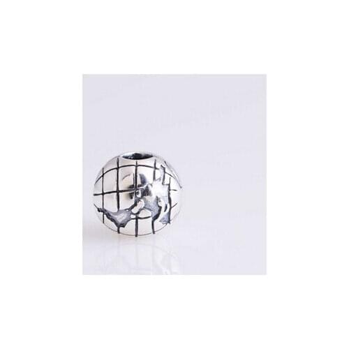 Original 925 Sterling Silver Ball Stopper Clips Globe Map Lock Clip Beads For DIY Jewelry Making Fits Pandora Charm Bracelets