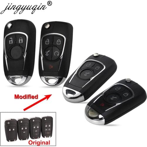 Jingyuqin Car Remote key shell For Opel Vauxhall Astra J Corsa E Insignia Zafira C For Chevrolet Aveo Cruze Buick HU100 key Case