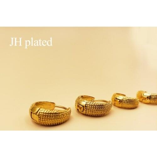 JHplated Arab Fashion round small Earrings for Womens/Girls Gold Color Jewelry Middle East Africa give friend Gifts