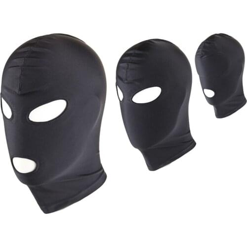 BDSM Bondage Fetish Mask Hood Adult Bondage Party Open Mouth Eye Head Mask Cosplay Slave Punish Headgear Mask Unisex Sex Toys