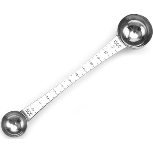 Stainless Steel Double Ends Measuring Spoon With Scale Coffee Scoop Tablespoon