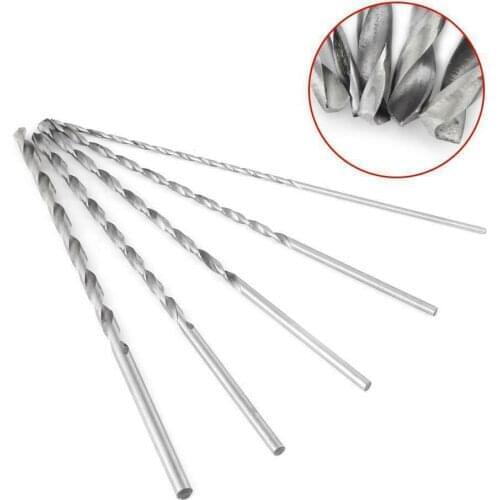 5pcs 2/3/3.5/4/5mm HSS 200mm Extra Long HSS Twist Drill Bits Set Tool Metal Drilling For Wood Metal Power Rotary Tool