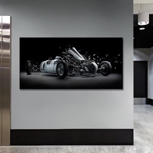 Exploding Sports Car Poster 24 Hours Of Le Mans Painting Canvas Print Nordic Home Decor Wall Art Picture For Living Room