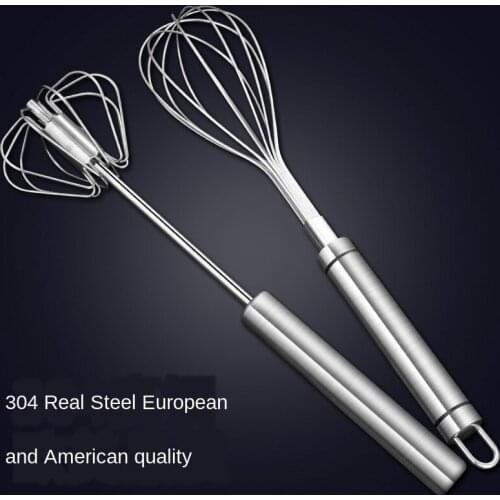 304 Stainless Steel Semi-Automatic Eggbeater Mini Whisk Kitchen Gadgets