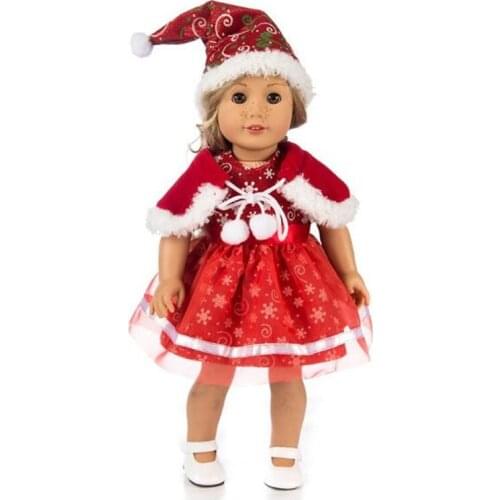 Hot Christmas dress Fit for American Girl Doll Clothes 18-inch Doll , Christmas Girl Gift(only sell clothes)