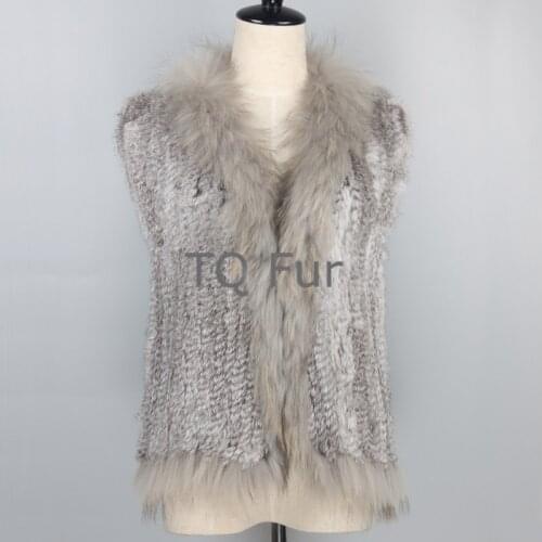 QUEENAWEET Women's Fur Vests