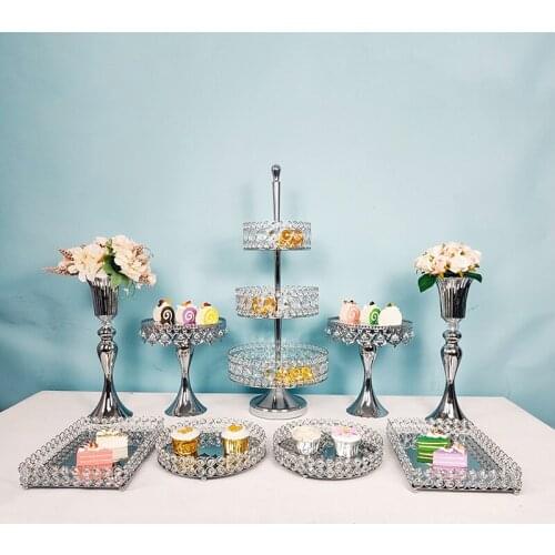 1pcs -11pcs Silver cupcake tray cake tools home decoration dessert table decorating party suppliers Wedding Display