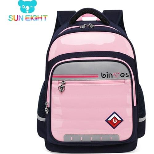 SUN EIGHT PU Leather School Bags Orthopedic Backpack For Girls Children School Bag Waterproof