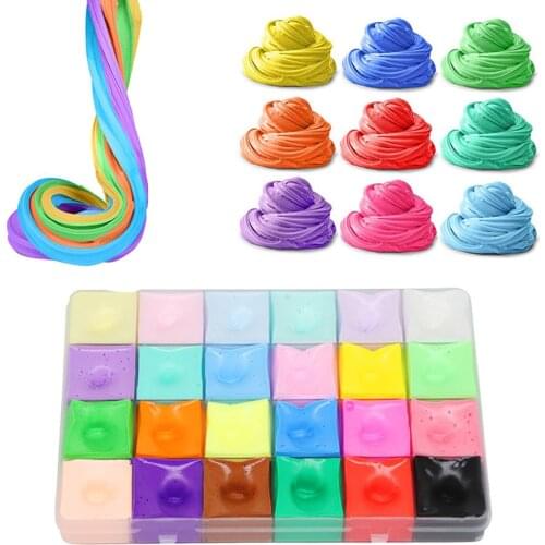 500ml 24 Color Slime Cloud Cotton Candy Soft and Non-Sticky Slimes Kids Active Part Toys Anti-stress For Children Polymer Clay