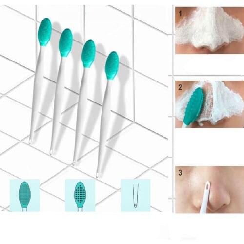 Unisex Skin Care Facial Cleanser Silicone Wash Face Brush Exfoliating Nose Brush Deep Clean Blackhead Removal Cleansing Brush