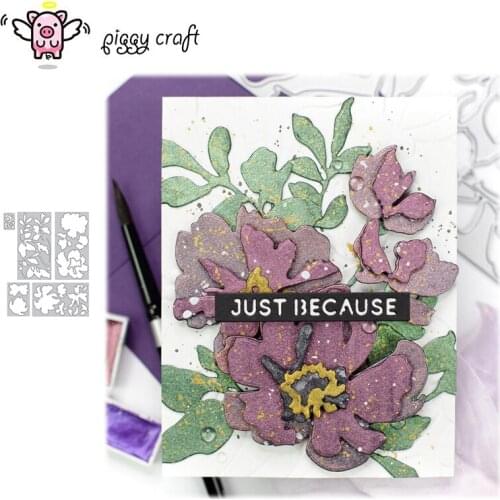 Piggy Craft metal cutting dies cut die mold Flower leaf decoration Scrapbook paper craft knife mould blade punch stencils dies