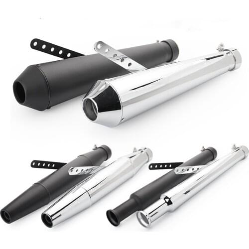 Universal Chrome Vintage muffler motorcycle Tail Pipe muffler Exhaust Pipe Muffler Silencer For harley cruise prince ranger modi