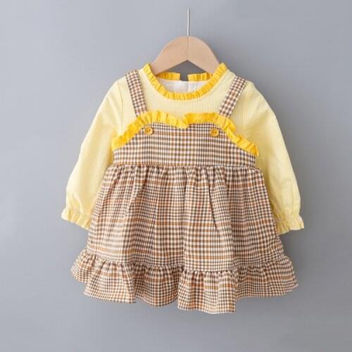 2021 Spring Flower Girls Dresses Children Clothes Baby Girls Lacework Dress Kids Prince Dress Baby Girls Dress Girls Outwear NB1