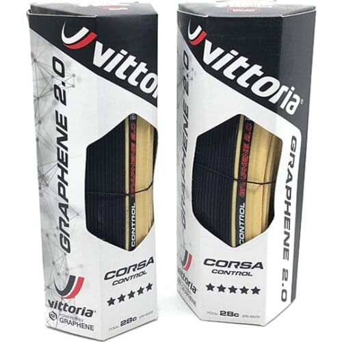 Vittoria Tire Corsa Control Graphene 2.0 700x25c/28c Skinwall Stab-resistant 700C Road Bicycle Foldable Clincher Tires